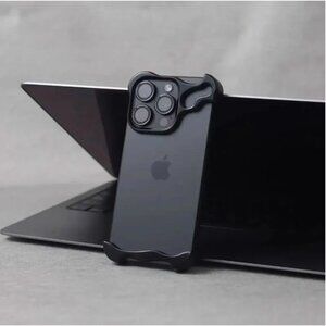 MINIMALIST PHONE CASE Metal Frameless BLACK Case iPhone 15 Pro Max